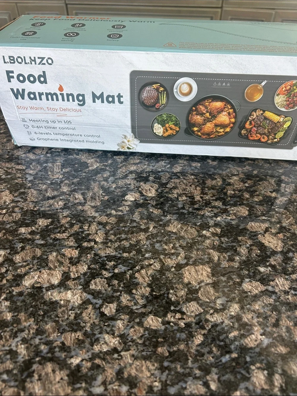 LBOLHZO  GRAY FOOD WARMING MAT NWT